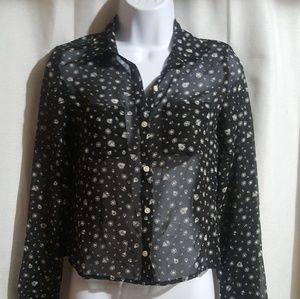 NWT Aeropostle Button Down Sheer Top